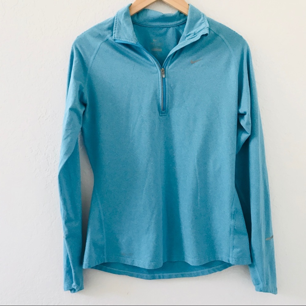 Nike Womens Half Zip Top Blue Lifestyle Sports